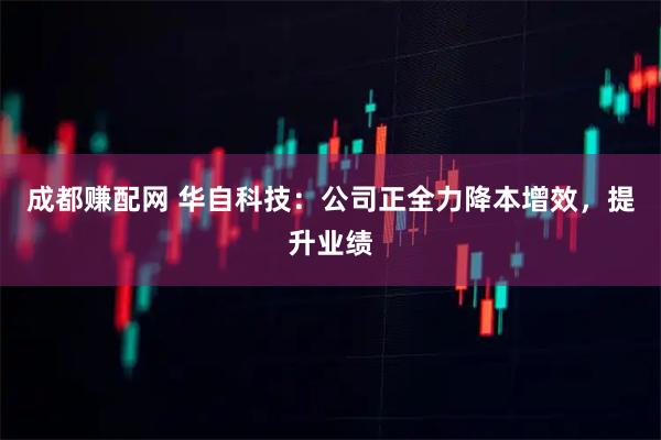 成都赚配网 华自科技：公司正全力降本增效，提升业绩