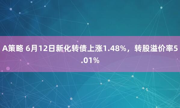 A策略 6月12日新化转债上涨1.48%，转股溢价率5.01%